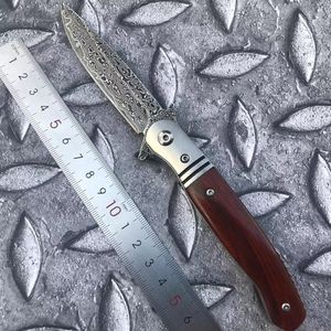 Качественный складной нож шарикопод нож нож дамаск лезвие с розовым деревом или ракушками с уна