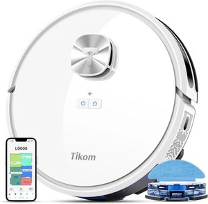 Robot Vacuum and Mop Combo LiDAR Navigation L9000 Robotic Cleaner 4000Pa Suction 150Mins Max 240418