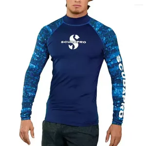 Women's Swimwear Men's Long Sleeve Surfing Suit Swimming T-shirt Swimsuit Beach UV Protection Rash Guards Diving Surf Clothes Rashguard