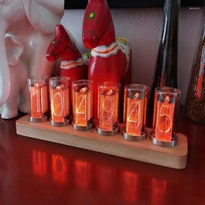 Zegarki stołowe Nixie Clock Oryginalne Wi-Fi Nowoczesne cyfrowe LED LED kalendarzowe kalendarz mechanicznych dekoracji pomieszczenia pomieszczenia