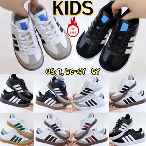 Casual Running Designer Toddlers Förskolebarnskor Sneakers Athletic Boys Girls Barn Youth Shoe Runner Gum Trainers Black White Size 24-37
