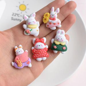 Dekorativa figurer 20st Cartoon Kawaii Flatback Harts Cabochon för telefonfodral dekoration scrapbooking hantverk diy hår bågar