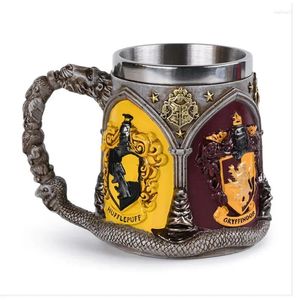 Canecas de caneca de aço inoxidável caneca de café xícaras de vidros drinques de vidro de vidro cola uísque criativo 3d cátele badge eagle presentes de natal 500