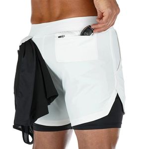 CAMO RUNCH SHORTS MEN 2 in 1 Doubleteck Quick Dry Gym Sport Sport Fitness Workout Pants Short Short Big Times M5XL 240415