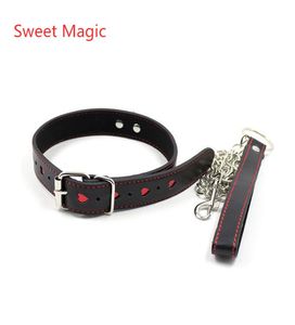 Sweet Magic Red Heart Neck Collar With Chain Sex Slave Role Play Necklace For Couples Fetish Restraint Bondage Sexy Costums Access4887715