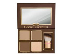 1pcs/ brand cocoa contour highlightersパレットヌードカラー化粧品フェイスコンシーラーメイクアップチョコレートアイシャドウ付きブーキブラシ6730748