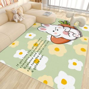 Carpet Living Room Dirt Resistant Easy to Maintain Fresh Flowers No Wash Erasable Leather Sofa Blanket Bedroom Wear-resistant Bedside