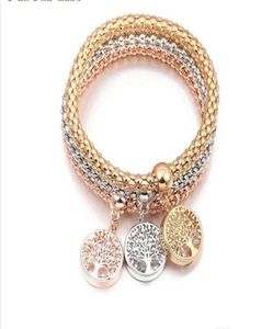 Nya europeiska och amerikanska majskedjor tvärgående för Shambala -armband diamanter Popcorn Threecolor Life Flower Armband Jewelry9035615