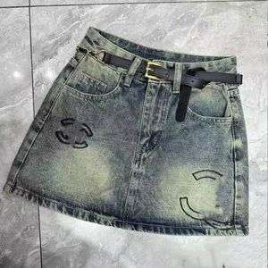2024 Women embroidery retro denim jeans designer short skirt SMLXLXXL