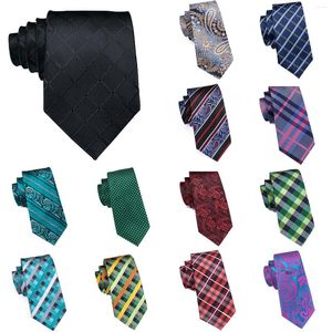 Bow Ties Hi-Tie Designer 8.5cm Business Black Plaid Paisley Seidenmänner Elegante Krawatte Luxus Krawatte für Männer formelle Hochzeit Krawatten Gravatas Gravatas