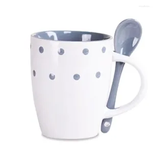 Tazze da regalo personalizzato Fashion Coffee in ceramica francese con cucchiaio spessa tazza da tè in porcellana