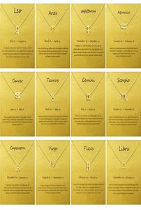 Dogeared 12 Constellation Creative Pendant Color Necklace Female Clavicle Chain Accessories European and American Style Jewelry 4803428