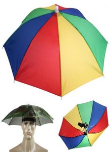 Paraplyar vikbara paraplyhatthuvudkläder för fiske vandring strand camping huvud hattar händer utomhus sport regn redskap129743148679