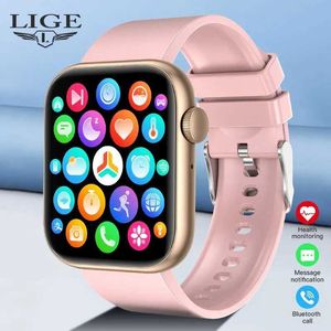 腕時計の腕時計のスマートフルタッチスクリーンBluetooth Call Waterproof ES Sport Fitness Tracker Smart Lady reloj Mujer D240430