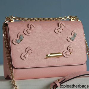 Luis vintage lvvl lvity lvse kedjor handväska crossbody väskor plånböcker blommor vridning flap messenger handväska vatten krusning läder metall naglar