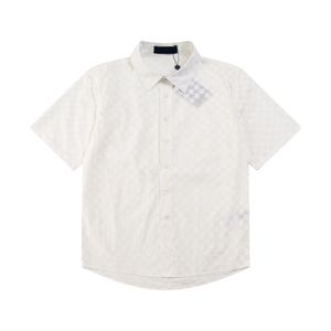 2024 Дизайнерская мода Гавайские буквы переплетенные мужская пляжная рубашка. Случайный мужской летний размер с коротким рукавом M-3XL #A22