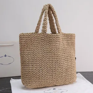 Designers högkvalitativa handväska kvinnor axelväska klassiska handväskor fiber ihålig ut tot mode kvinna strandsäckar