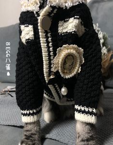 Oito ovos Pet Tiktok Small Fan Sweater Cardigan Cardigan e Good Luck H6HV9607197