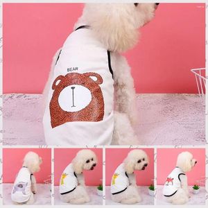 Köpek Giyim Hayvan Desen İnce Tank Top Pet Sleveless Gömlek Polyester Karikatür Kedi T Nefes Alabaş Köpek Yeleği Yaz