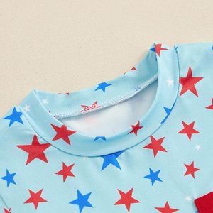 Clothing Sets 4th Fourth Of July Toddler Baby Boy Outfit Red White And Blue Short Sleeve T-shirt Shorts Usa Clothes