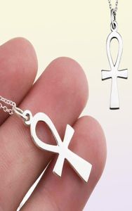 925 Sterling Silber versilbert ägyptische Ankh Ankan Halskette Mode Schmuck Halskette Weihnachtsgeschenke für Frauen GNX87696247099