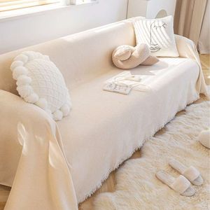 Solid Color Chenille Sofa Towel Full Cover Cushion Cloth Double-sided Modern and Minimalist Suitable for All Seasons