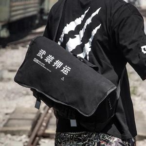 Dag packar män kinesiska brev svart satchel cykel ridning messenger väska stor kapacitet sport för man pojkar crossbody cykel axel