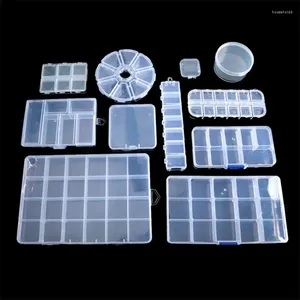Speicherflaschen Nagelkunst Fall Rassestones Edelsteinzubehör transparent Kunststoff leerer Behälter für Perlen Organizer Box