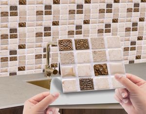 10pcs 3D Self Adsive Mosaic Plain Sticker Kitchen Want Want Wall Sticker Decor3967088