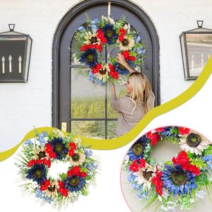 Fiori decorativi piccole decorazioni natalizie estate per interni per al di fuori di 18,9 pollici patriottici della corona americana Door 4 luglio