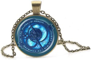 Vintage Amulet Trollhunters Pendant Toys Jewelry Bronze Color Chain Blue Crystal For Childrends Women Men Gifts9293417