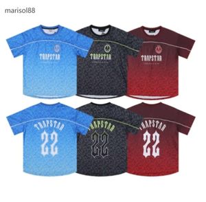Erkek Tişörtler Trapstar Mesh Futbol Forması Mavi Siyah Kırmızı Erkekler Spor Giyim T-Shirt Tasarımcı Moda Giyim 5465645