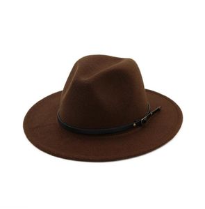 Lã Felt Fedora Hat Cap Brim Wide With Belt Ladies Trilby Chapeu Feminino Hat Mulheres Homens Jazz Igreja do Jazz Sombrero Caps7096454