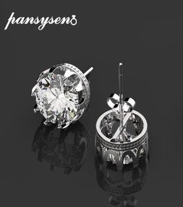 Pansysen New Brand 8mmラウンド作成Moissanite Stud earrings for Women 100 925 Sterling Silver Wedding Engagement Fine Jewelry4425645