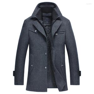 남자 재킷 겨울 양모 코트 슬림 한 핏 남성 캐주얼 비즈니스 따뜻한 겉옷 재킷 남자 두껍게 남성