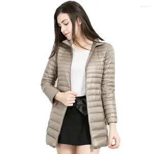 Women's Jackets Fashion Women Clothing Winter Long Coat Light Down Jacket Female Stand Collar Slim Plus Size 5xl 6xl 7xl Duck Warm Top