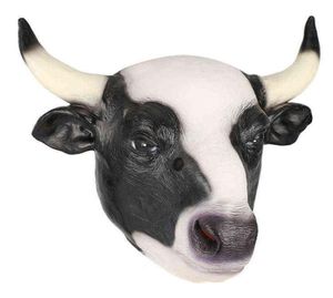 Halloween Cute New Balck White Cow Mask Funny Animal Masksx Cartoon Party Dress Up Costume Zoo Jungle Masks Cosplay Decoration L227109948