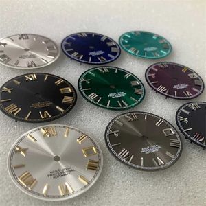 Banden 28,5 mm NH35 Dial Nicht -leuchtend römisch -römische Zifferngesicht für Datejust NH36 Automatische mechanische Teile Zubehör Q240430 verwendet