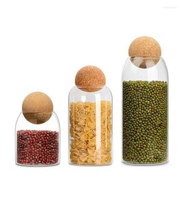 Storage Bottles 16oz/27oz/ 34oz Glass Containers Small Jars With Cork 3 Candy Decorative Cute Coffee Sugar Salt