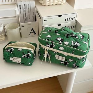 Cosmetic Bags Floral Toiletry Bag Zipper Closure Aesthetic Cases Large Capacity Multifunctional With Handle For Weekend Outdoor Trips