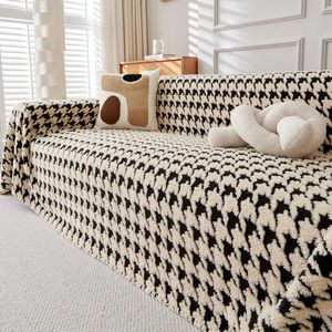 Легкий роскошный стиль плюшевый диван полная крышка