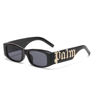 Piccola cornice tenera angoli di palma rosa Lettere occhiali da sole 2024 Nuovi occhiali da sole europei e americani Punk Fashion Y2K Occhiali da sole