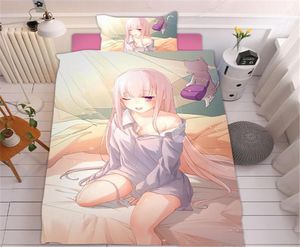 Bikini Sexy Girls Japan Anime Bedding Conjunto Japão Capa de edredão de anime para capa do quarto Conjunto de têxtil caseira Captina 3 peças324125290722