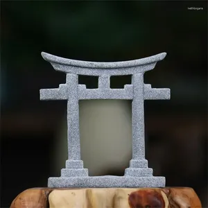 Decorative Figurines Torii Gate Japanese Aquarium Decor Miniature Ornamenttank Garden Shrine Shinto Landscape Sandstone Micro Decoration