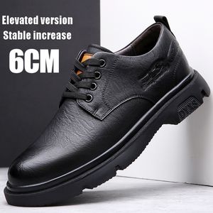 Tjock Soled Inner Raked Leather Shoes Low Cut Martin Men's Shoes Business Dress Casure Wear