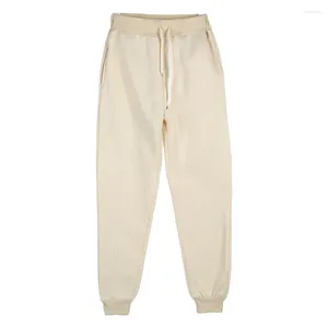 Herrbyxor joggar svettbyxor män och kvinnor elastiska midja förlorar avslappnade byxor vit beige rosa gul hip hop mens svett