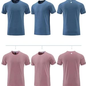 LL-R661 Men Yoga Outfit Gym T shirt Exercise & Fitness Wear Sportwear Trainning Basketball Running Ice Silk Shirts Outdoor Tops Short Sleeve Elastic Breathable 442234