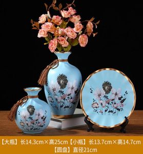 Ceramiczny wazon europejski Trzyczęściowy zestaw salonu telewizja Creaking Dekoracja Dekoracja Porch Wedding Gift Ornaments73555402189344