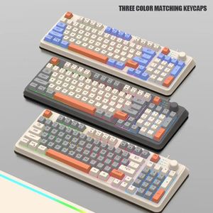 K82 teclado mecânico com fio PC com números Pad 94 teclados de jogos leves RGB para laptop de computador 240419