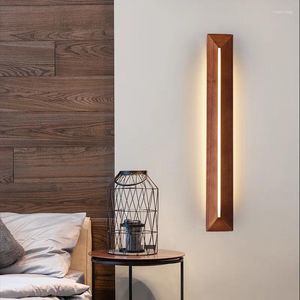 Vägglampa modern stil konstdekoration ledde sovrummet sänggång inomhus hemljusarmatur trälampor för vardagsrum